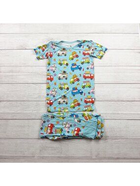 Kiki + Lulu Kids Food Truck Pajama Set Soft Bamboo Viscose Snug Fit 7-8
